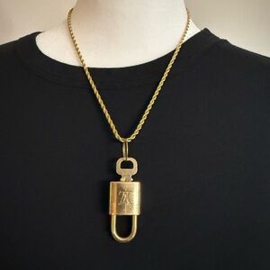 Louis Vuitton Gold Lock and Key Necklace